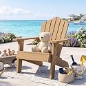 GIANTEX Kids Adirondack Chair, All-Weather HIPS Children's Outdoor Chair with Tilted High Backrest, Toddler Beach Chair for Garden Patio Backyard, Kids Lawn Chairs for Age 3-7 (1,Teak)