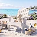 GIANTEX Kids Adirondack Chair, All-Weather HIPS Children's Outdoor Chair with Tilted High Backrest, Toddler Beach Chair for Garden Patio Backyard, Kids Lawn Chairs for Age 3-7 (1,White)