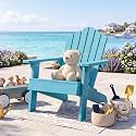 GIANTEX Kids Adirondack Chair, All-Weather HIPS Children's Outdoor Chair with Tilted High Backrest, Toddler Beach Chair for Garden Patio Backyard, Kids Lawn Chairs for Age 3-7 (1,Turquoise)