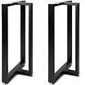 Giantjellies T Shape Heavy Duty Metal Table Legs Set of 2, 28" H×35" W Black Table Legs with Adjustable Foot Pads, 1000LBS Load Capacity for Desk Dining Bench