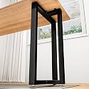 Giantjellies Table Legs-28inches Height 18inches Wide Heavy Duty Furniture Desk Bench Dining Legs Adjustment Feet Pads T Shape Black Metal Table Legs Set of 2