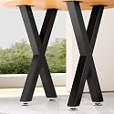 Giantjellies X Shape Heavy Duty Metal Table Legs Set of 2, 21" H×15" W Black Table Legs with Adjustable Foot Pads,1000LBS Load Capacity for Desk Dining Bench