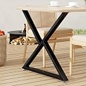 Giantjellies Z Shape Heavy Duty Metal Table Legs Set of 2, 28" H×35" W Black Table Legs with Adjustable Foot Pads, 1000LBS Load Capacity for Desk Dining Bench