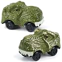 GIAT Dinosaur Track Car Accessories - Birthday Gifts for 3 4 5 6 7 Year Old Boys - 2 Pack LED Light Up Car Toy for Kids Ages 3-5 5-7, Compatible with Most Tracks