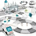 GIAT Race Car Tracks Set - Birthday Gift for 3 4 5 6 7 Year Old Boys, 290+ PCS Flexible Train Track Kit for Kids, Interactive Toy with Cars and Rocket
