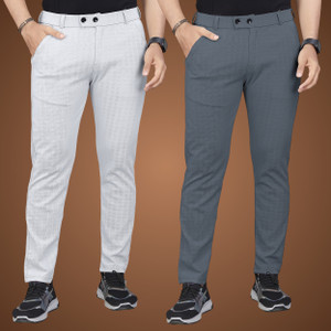 GIBBONTE Regular Fit Men Grey Grey Trousers