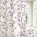 Gibelle Purple Floral Cotton Shower Curtain, Cottage Farmhouse Style, 72x72