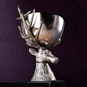 gibox reindeer metal wine coolerpunch bowl  precision beer whiskey chiller with sleek design - elevate your wine experience  best gift for bar enthusiast or any occasions