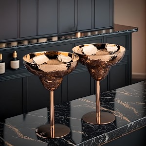 gibox coupe martini glass rose gold  martini glass big  stainless steel champagne flute glass trendy wine glasses for gathering margarita hammered 2 pc