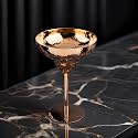 GIBOX Coupe Martini Glass Rose Gold | Martini Glass Big | Stainless Steel Champagne Flute Glass Trendy Wine Glasses for Gathering (Margarita Hammered 1 PC)
