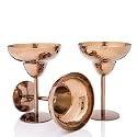 GIBOX Coupe Martini Glass Rose Gold | Martini Glass Big | Stainless Steel Champagne Flute Glass Trendy Wine Glasses for Gathering (Margarita Hammered 3 PC)