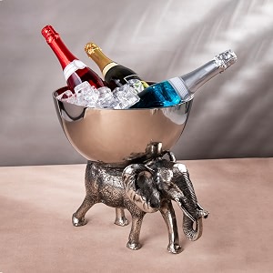 gibox frozen alpha beer wine champagne ice bucket for home bar parties - decorative container for drinks and liquor - large barware ice holder for freezer