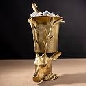 GIBOX The Gold Plated Staggard Head Wine Champagne Chiller Bucket for Home Bar Parties Liquor Buckets for Drinks Decorative Ice Bucket Container Barware Ice Holder for Freezer Large Ice Bucket