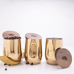 gibox golden luxe vacuum insulated travel coffee tea mug tumbler stainless steel 400ml leakproof double-wall hot amp cold beverage wooden lid 810 hours temperature retention for office pack of 4