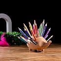 GIBOX Oak Wood Hedgehog Pencil Stand with Multiple Holes Multiple Color Pencil Upto 24 &amp; Pen Holder for Kids Drawing Aesthetic Artistic Designer Home Decor Table Accents &amp; Gift Product