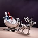 GIBOX Reindeer Carriage Ice Beer Wine Champagne Bucket for Home Bar Parties - Liquor Bucket with Decorative Ice Holder