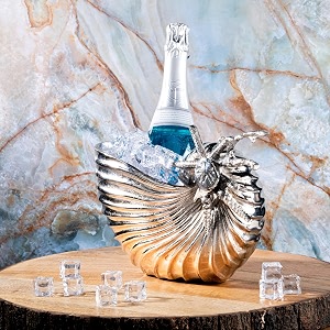 gibox luxe seashell wine chiller ice bucket  wine chillers for bottles  wine coolers for home bar  party ice buckets for drinks  wine bucket for hotel bar amp kitchen