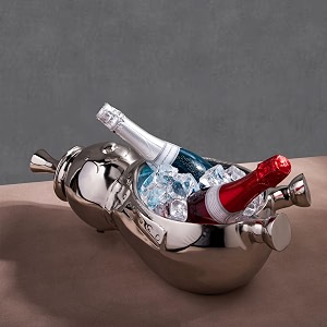gibox snow man breezer beer amp wine cooler for home bar amp parties - decorative liquor bucket for drinks - large ice holder