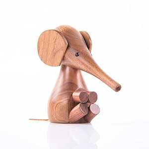 gibox wooden baby elephant showpiece decor  small statue for animal lovers  unique decorative item for home office table  cute stylish accent for shelf table tv cabinet baby elephant