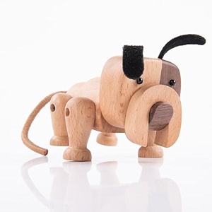 gibox wooden bulldog animal miniature showpiece collection for home decoration canine sculpture table accent for living room office unique figurine for gifting cool statue for animal lovers