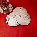GIBOX Costa Bold Hammered Steel Textured Coasters with Holder Metal Coasters Set Kitchen Table Home Decor Restaurants (Set of 6) Anti Slip Tea Wine Glass Bar Accessories Combo Pack Designer Coaster