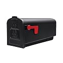 Gibraltar Mailboxes Parsons Medium Capacity Rust-Proof Plastic Black, Post-Mount Mailbox, PL10B0201