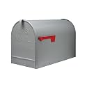 Architectural Mailboxes Stanley™ Oversized Weather-Resistant Steel Metal Post Mounted Mail Box for Outside, Grey, Extra Large Rural Mailbox, USPS Approved for Residential Delivery