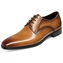 GIFENNSE Men's Dress Shoes Oxford Lace-Up Leather Formal