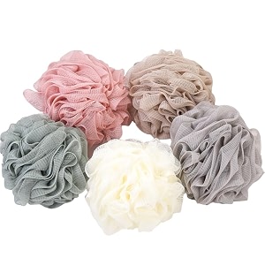 giffy bath sponge round loofah for men amp women  soft mesh  skin friendly multicolor m 5