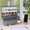 GKD Laptop Stand for Desk with Mobile Stand Portable Easy to Carry Cross Wooden lapdesk Compatible with All Apple Samsung MacBook hp Lenovo asus dell Rakhi Gift for Brother (2 pc Combo Pack)