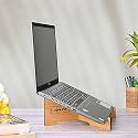 Gift Kya De Portable Laptop Stand for Desk Easy to Carry Unique Design Cross Laptop Docking Station Compatible with MacBook dell xps hp Lenovo Ergonomic Design Laptop Raiser (Bamboo ecofriendly)
