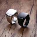 Gift Nest Black And Silver Square Width Vintage pack of 2 Ring combo set for men and boys Stainless Steel Black Silver Plated Ring Set