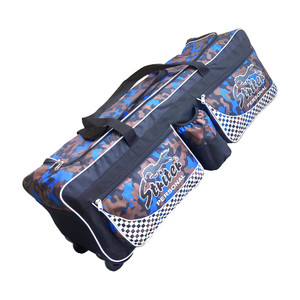 giftadia 36 inch crickethockeyfootballtravel trolley kit bag with wheels-blue multicolor wheeler