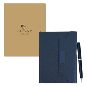 giftana 2 in 1 diary with pen gift set for men and women leather notebook diary amp metal pen birthday gifts for husband brother father new year corporate gift for employee gift set black