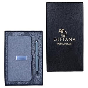 giftana 2 in 1 diary with pen gift set for men and women leather notebook diary amp metal pen birthday gifts for husband brother father diwali corporate gift for employee gift set grey