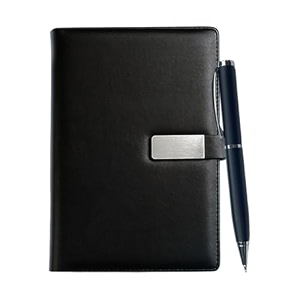 giftana 2 in 1 diary with pen gift set for men and women leather notebook diary amp metal pen birthday gifts for husband brother father new year corporate gift for employee gift set black silver