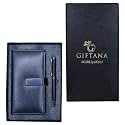 Giftana 2-in-1 Diary with Pen for Men &amp; Women – Premium Leather Notebook with Metal Pen, Travel Journal &amp; Corporate Gifts for Employees, Teachers, New Year &amp; Diwali, (192 Pages, Black)