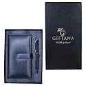 Giftana 2-in-1 Diary with Pen for Men &amp; Women – Premium Leather Notebook with Metal Pen, Travel Journal &amp; Corporate Gifts for Employees, Teachers, New Year &amp; Diwali, (192 Pages, Black)
