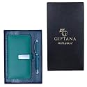 Giftana 2 in 1 Diary with Pen Gift Set for Men and Women, Leather Notebook Diary &amp; Metal Pen Birthday Gifts for Husband, Brother, Father New Year Corporate Gift for Employee Gift Set (Green)