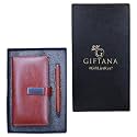 Giftana 2 in 1 Diary with Pen Gift Set for Men and Women, Leather Notebook Diary &amp; Metal Pen Birthday Gifts for Husband, Brother, Father New Year Corporate Gift for Employee Gift Set (Brown)