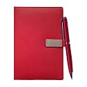 Giftana 2 in 1 Diary with Pen Gift Set for Men and Women, Leather Notebook Diary &amp; Metal Pen Birthday Gifts for Husband, Brother, Father New Year Corporate Gift for Employee Gift Set (Red1)