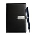 Giftana 2 in 1 Diary with Pen Gift Set for Men and Women, Leather Notebook Diary &amp; Metal Pen Birthday Gifts for Husband, Brother, Father New Year Corporate Gift for Employee Gift Set (Black Silver)