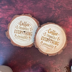 Giftana Wooden Coaster Set with Engraved Quote