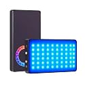 GIFTMAX AY-49J RGB Video, LED Camera Light Full Color Portable Photography Lighting with 3 Cold Shoe, Rechargeable Battery CRI 95+ 2500-9000K Dimmable Panel Lamp Support Magnetic Attraction