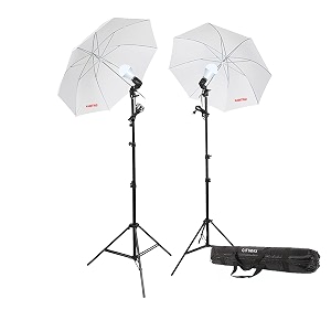 giftmax e27 studio single holder umbrella lighting kit for photography studio single holder kit umbrella white  studio light stand 9 ft  umbrella and bulb holder kit set of 2 2 single holder 2 light stand 9ft 2 umbrella 2 20 wt led blub 1 kit bag