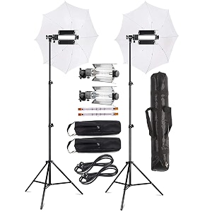 giftmax porta kit with pair of 9 feet light stands porta lights umbrellas for video amp still photography lighting set of 2 2 porta 2 stand 9ft 2 umbrella 2 1000w helogen 1 bag