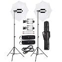 GiftMax® Porta Kit with Pair of 9 feet Light Stands, Porta Lights, Umbrellas for Video &amp; Still Photography Lighting Set of 2 (2 Porta, 2 Stand 9FT, 2 Umbrella, 2 1000W Helogen, 1 Bag)
