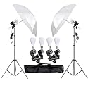 GiftMax® Studio Double Holder KIT Umbrella White + Studio Light Stand 9 FT