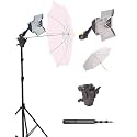 GiftMax® Studio Home 33 Umbrella Stand Setup with Sungun Adapter B-Bracket and Stand Single Set with Continuous/Video Light with 1000 Watt Halogen Tube (B4 Light kit Set of 2)