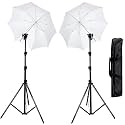GiftMax® Studio Home 33 Umbrella Stand Setup With Sungun Adapter | 9ft Stand | Bag Set of 2 (2 Sungun Adapter, 2 Light Stand 9FT, 2 Umbrellas, 1 Kit Bag)